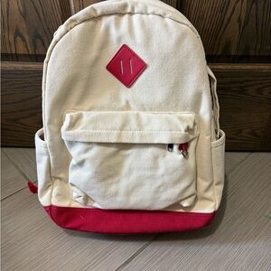 Chic Cream Backpack with Red Details from Wild Fable